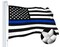 G128 - Thin Blue Line Flag 4x6 FT Embroidered Heavy Duty 220GSM Tough Spun Polyester U.S. American Flag Brass Grommets Honoring Men and Women of Law Enforcement Black White and Blue US Flag